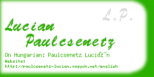 lucian paulcsenetz business card
